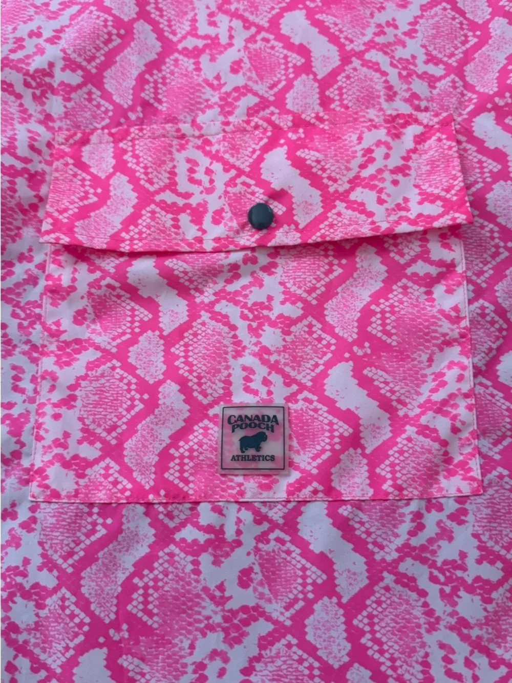 Pink Snake-Print Dog Raincoat with Hood